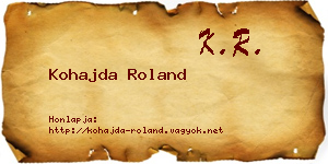 Kohajda Roland névjegykártya